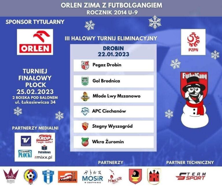 III turniej eliminacyjny ORLEN Zima z Futbolgangiem w Drobinie!
