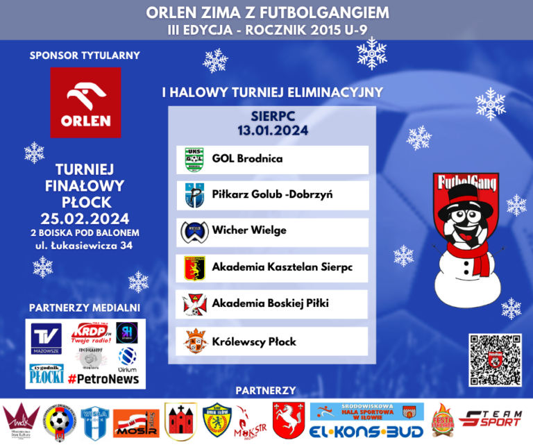 Przed nami I Turniej eliminacyjny ORLEN Zimy z FutbolGangiem w Sierpcu.