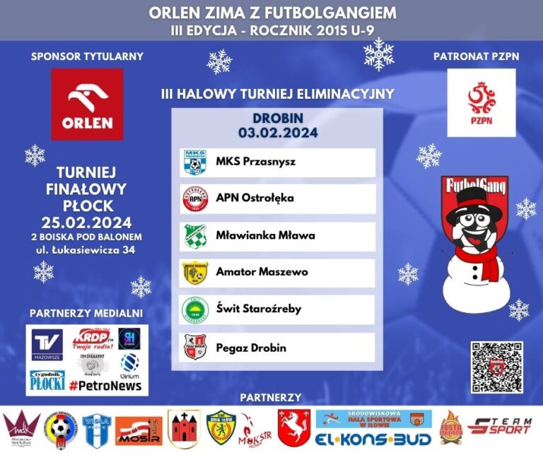 Czas na granie w Drobinie i III Turniej Eliminacyjny ORLEN Zimy z FutbolGangiem.